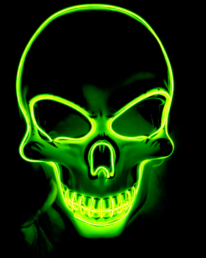 Halloween Skelett Maske mit LED-Licht