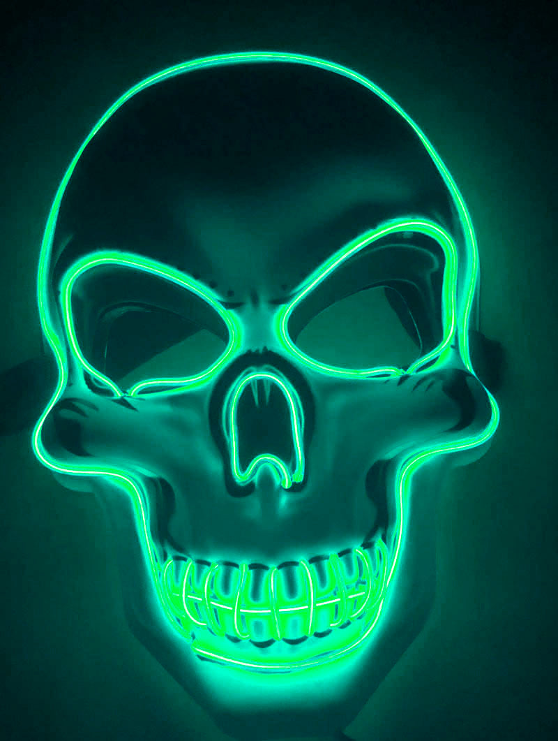 Halloween Skelett Maske mit LED-Licht