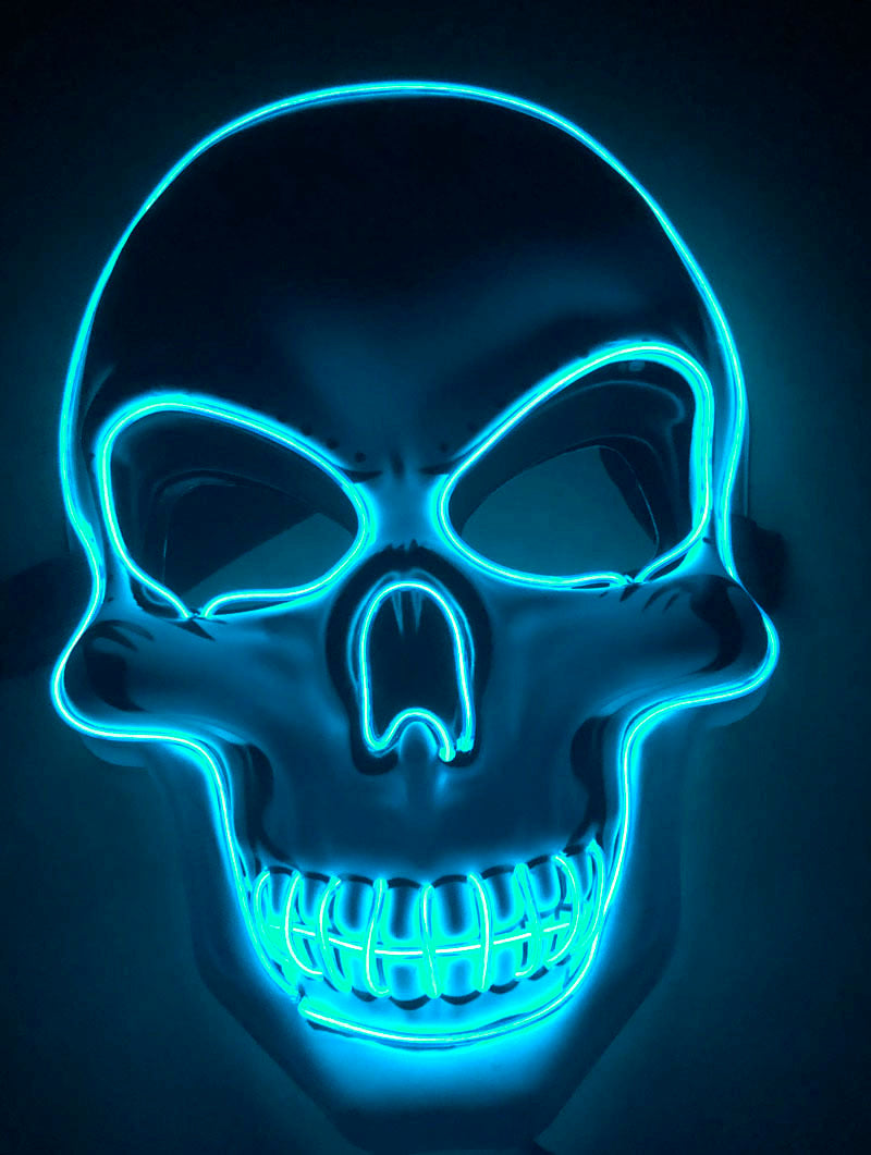 Halloween Skelett Maske mit LED-Licht