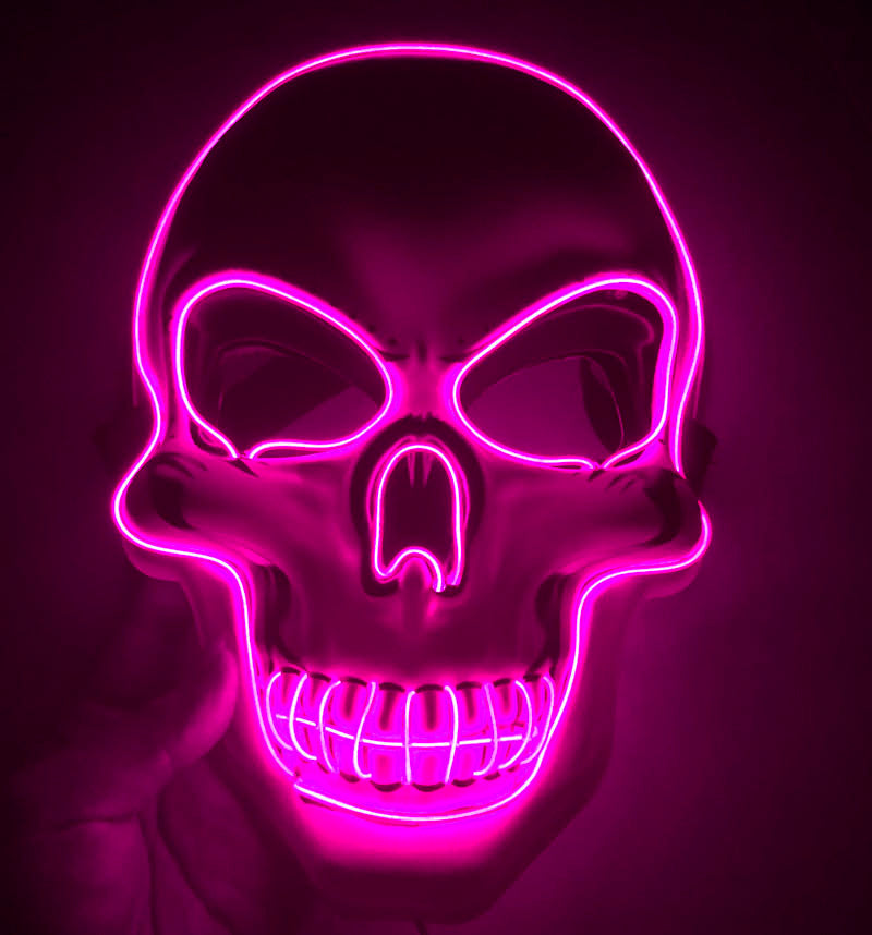 Halloween Skelett Maske mit LED-Licht