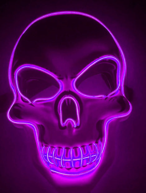 Halloween Skelett Maske mit LED-Licht