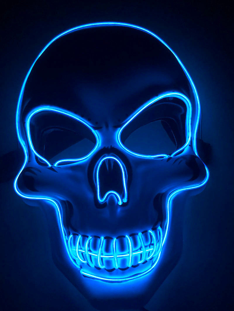 Halloween Skelett Maske mit LED-Licht
