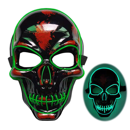 Halloween Skelett Maske mit LED-Licht