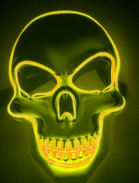 Halloween Skelett Maske mit LED-Licht