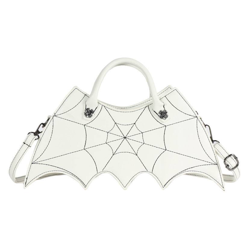Halloween Schultertasche – Spinnennetz-Design / Batgirl Style