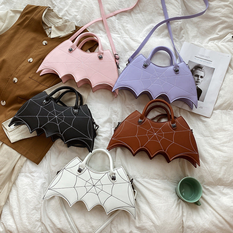 Halloween Schultertasche – Spinnennetz-Design / Batgirl Style