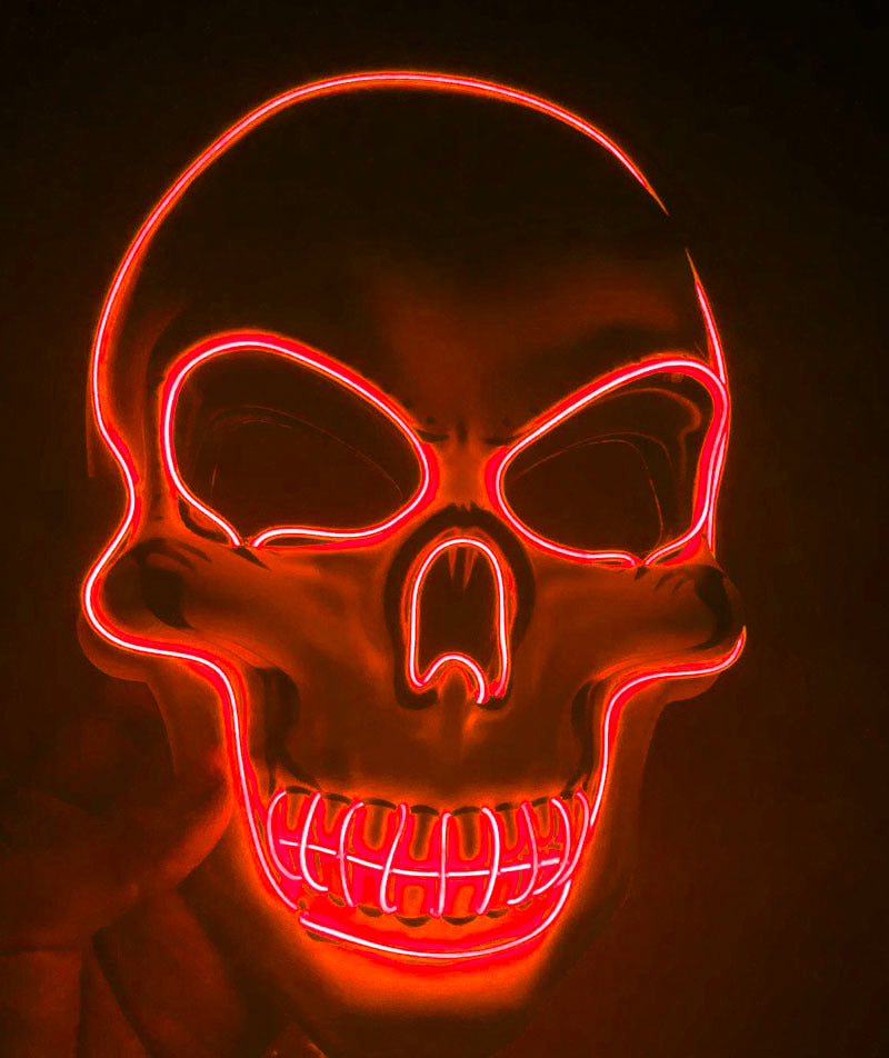 Halloween Skelett Maske mit LED-Licht