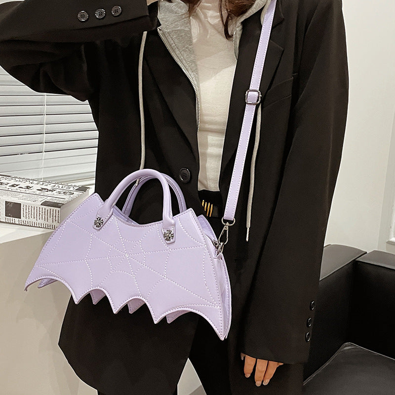 Halloween Schultertasche – Spinnennetz-Design / Batgirl Style