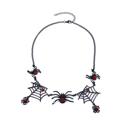 Halloween Halskette – Spinne & Spinnennetz