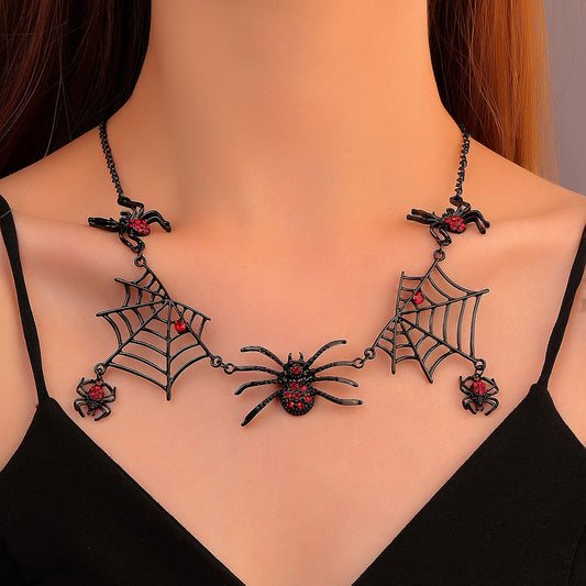 Halloween Halskette – Spinne & Spinnennetz