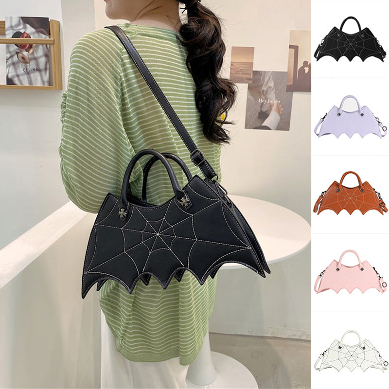 Halloween Schultertasche – Spinnennetz-Design / Batgirl Style