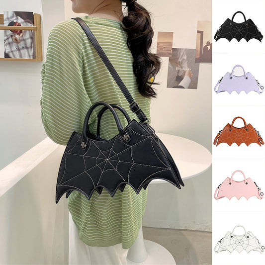 Halloween Schultertasche – Spinnennetz-Design / Batgirl Style