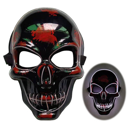 Halloween Skelett Maske mit LED-Licht