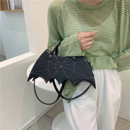 Halloween Schultertasche – Spinnennetz-Design / Batgirl Style