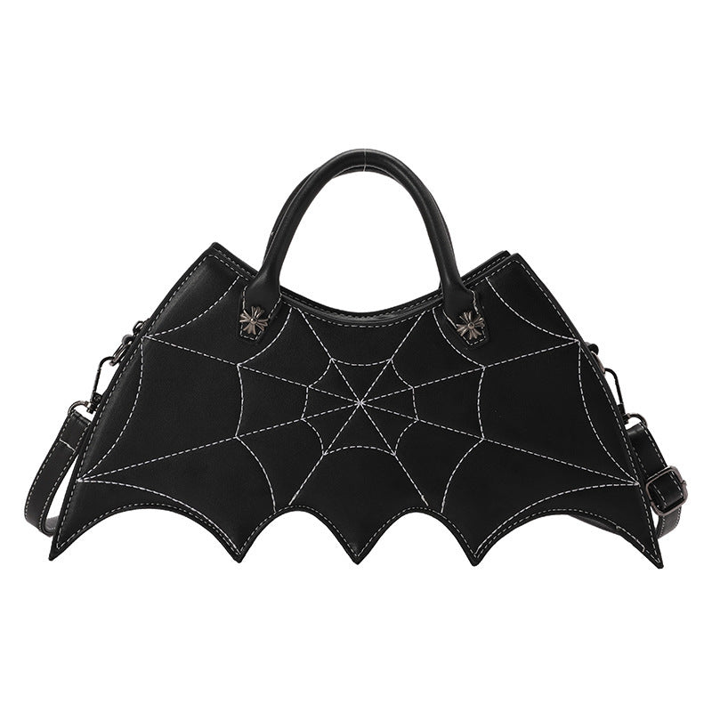 Halloween Schultertasche – Spinnennetz-Design / Batgirl Style