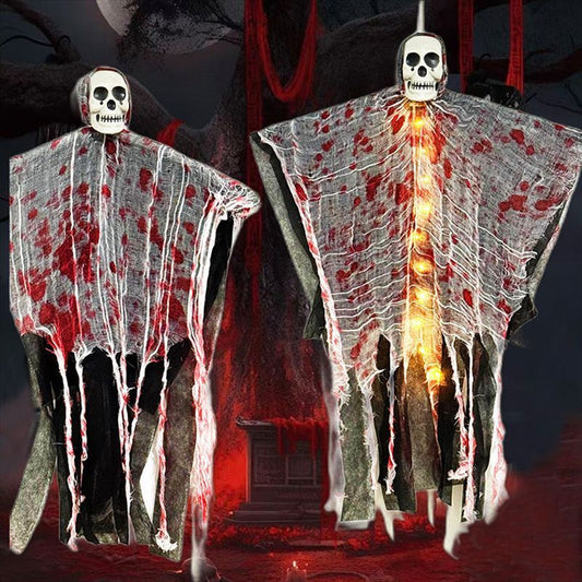 Halloween Deko – Blutgetränkter Leucht-Hängegeist