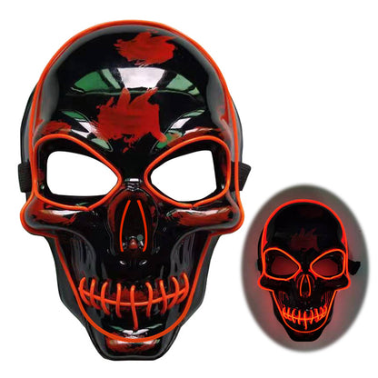 Halloween Skelett Maske mit LED-Licht